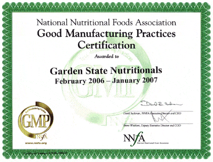 NNFA GMP sertifikatas